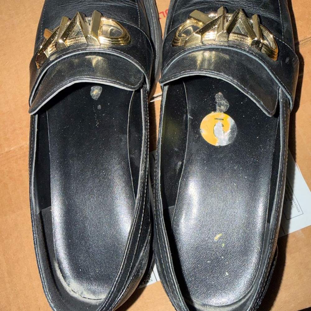 Michael Kors Black Loafers with Gold Logo